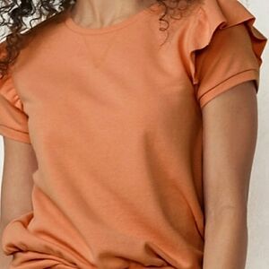 Lc Lauren Conrad Terry Scalloped Short Set Peach Kiss